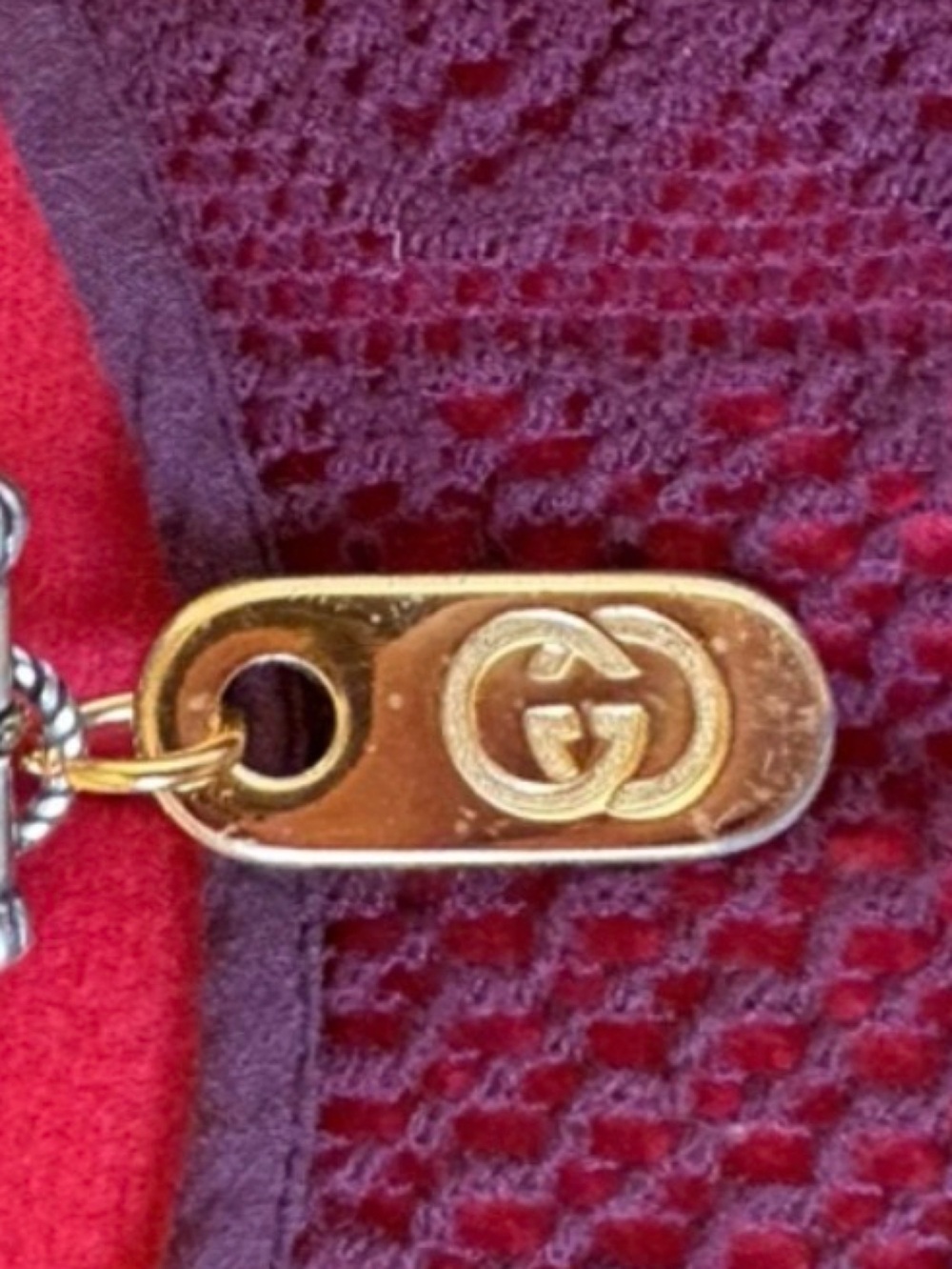 Authentic Gucci gold rectangle charm